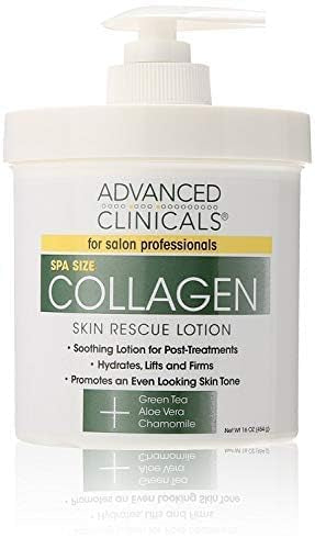 Advanced Clinicals Collagen Skin Rescue Lotion - Hydrate, Moisturize, Lift, Firm. Great for Dry Skin, 16 Ounce