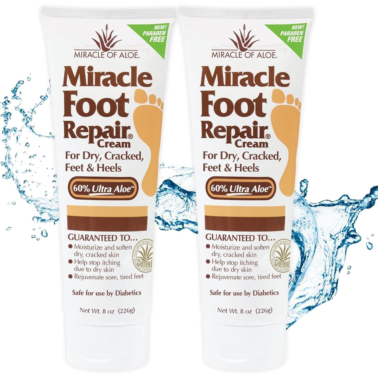 Miracle Foot Repair Cream (4 oz / 2-Pack) Quickly Moisturizes, Softens, And Repairs Cracked Heels