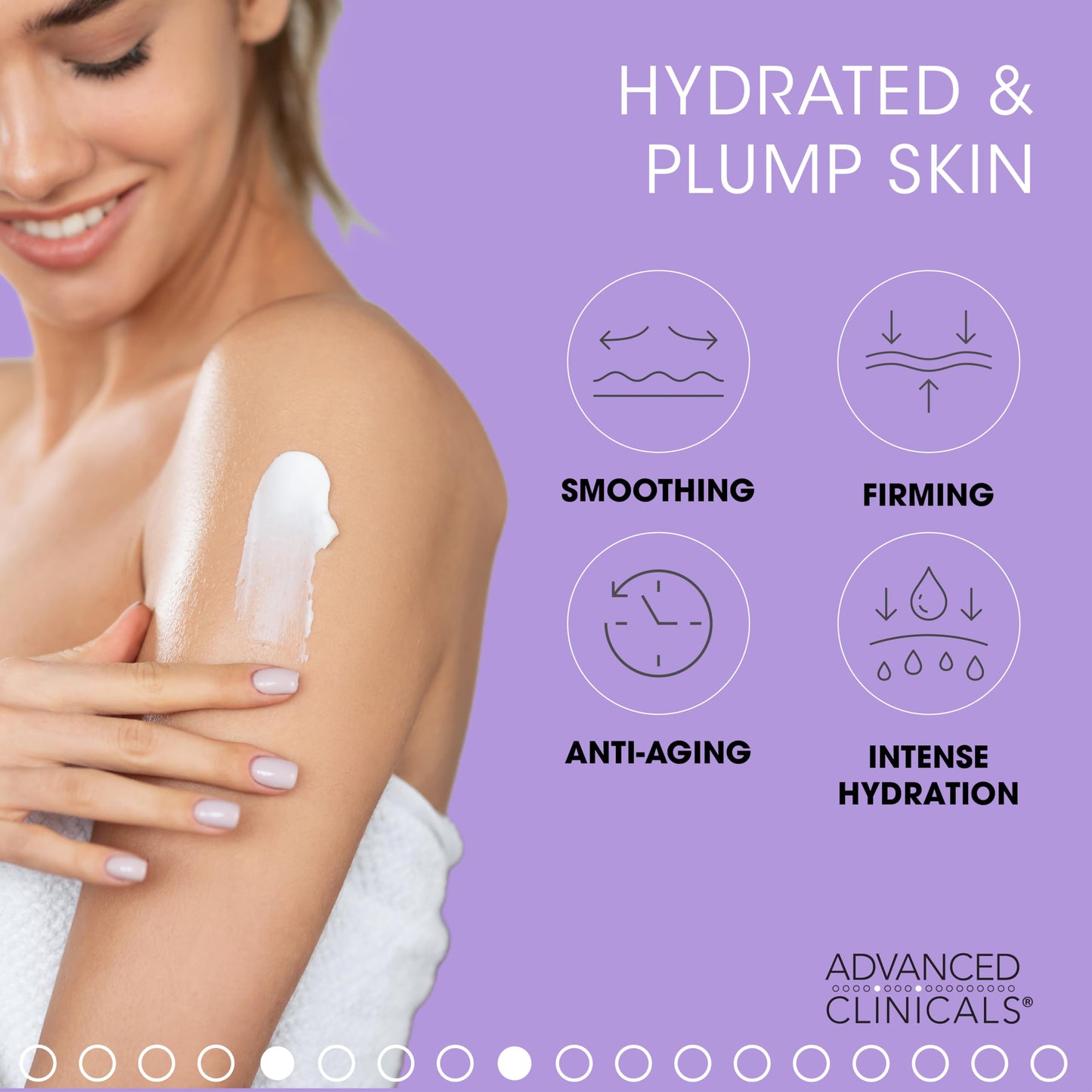 Advanced Clinicals Hyaluronic Acid Body Lotion & Face Moisturizer W/Vitamin E | Hydrating Firming Lotion Minimizes Look Of Wrinkles, Stretch Marks, & Crepey & Dry Skin | Skin Care Products, 16 Oz